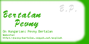 bertalan pevny business card